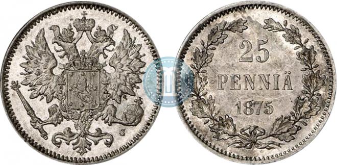 25 пенни 1875 года