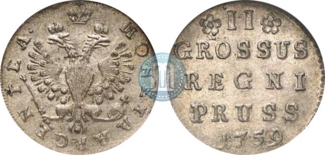2 grosze 1759 year