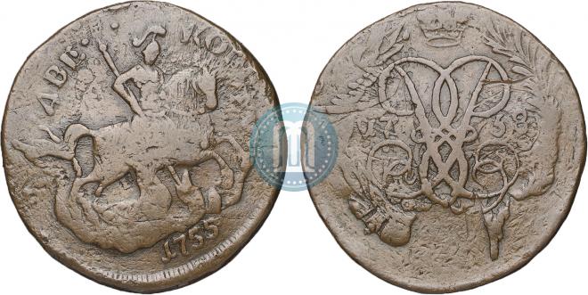 2 kopecks 1758 year