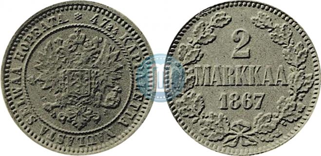 2 markkaa 1867 year