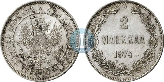2 марки 1874 года
