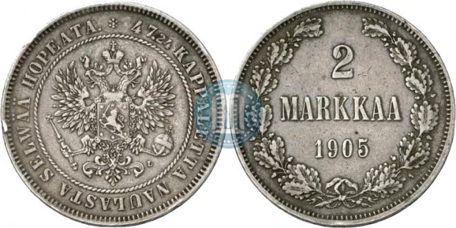 2 markkaa 1905 year