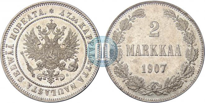 2 markkaa 1907 year