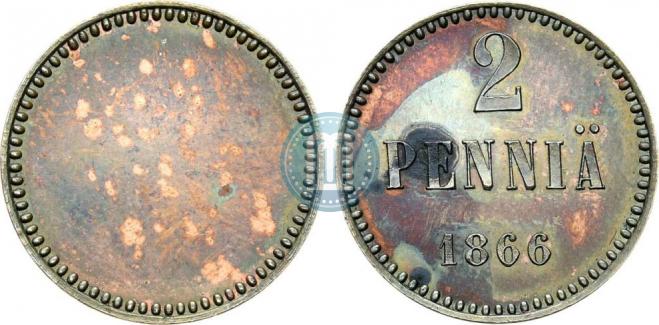 2 пенни 1866 года