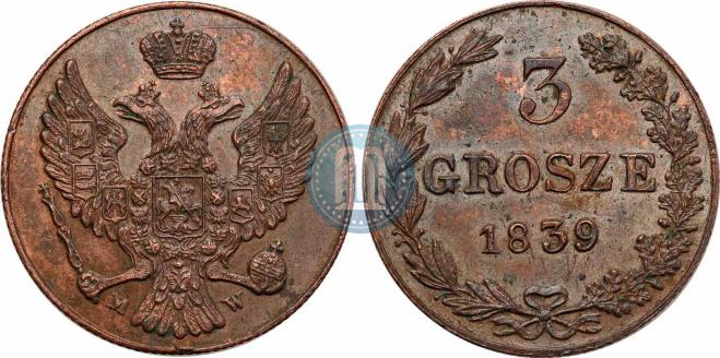 3 grosze 1839 year