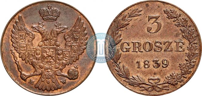 3 grosze 1839 year