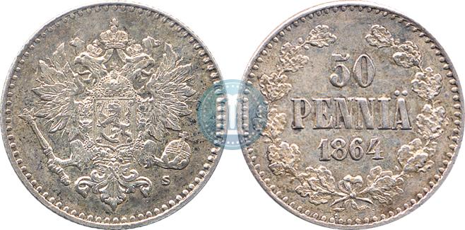 50 pennia 1864 year