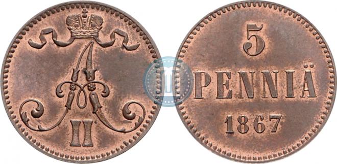 5 пенни 1867 года