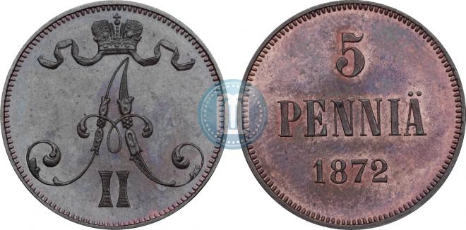 5 пенни 1872 года
