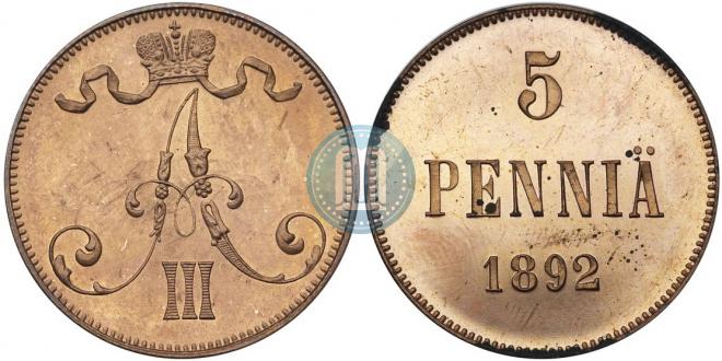 5 pennia 1892 year