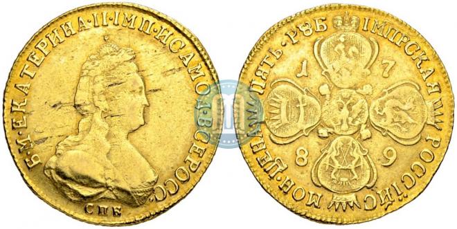 5 roubles 1789 year
