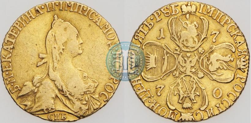 Picture 5 roubles 1770 year СПБ 