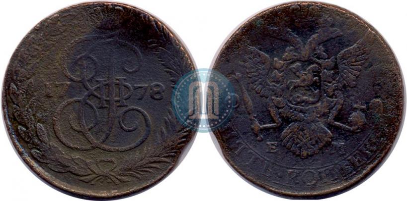 Picture 5 kopecks 1778 year ЕМ 