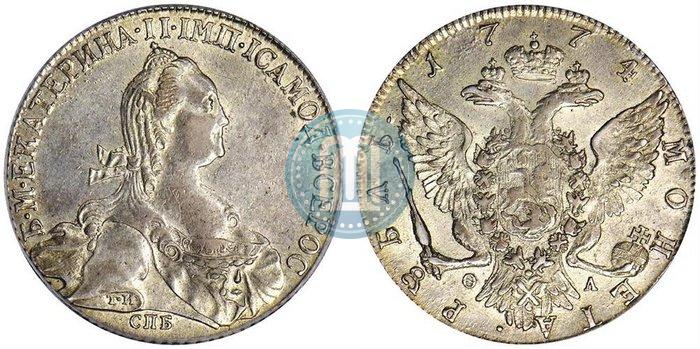 Picture 1 rouble 1774 year СПБ-ФЛ 