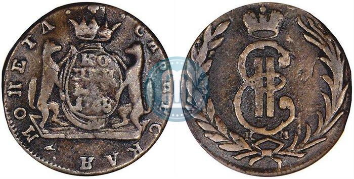 Фото 1 копейка 1768 года КМ 