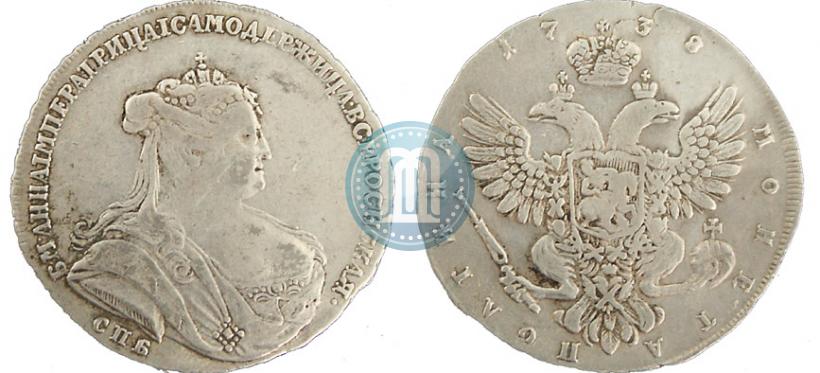 Picture Poltina 1738 year СПБ "Petersburg type"
