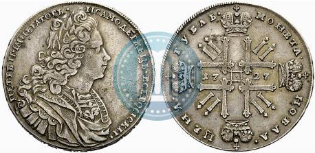 Picture 1 rouble 1727 year  "Moscow type"
