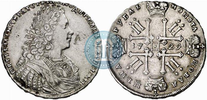 Фото 1 рубль 1729 года  "Тип 1728"