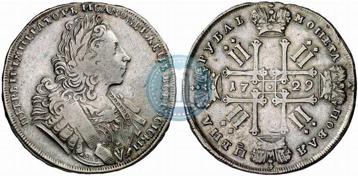Фото 1 рубль 1729 года  "Тип 1729"