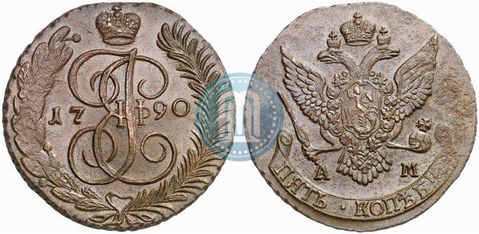 Picture 5 kopecks 1790 year АМ 
