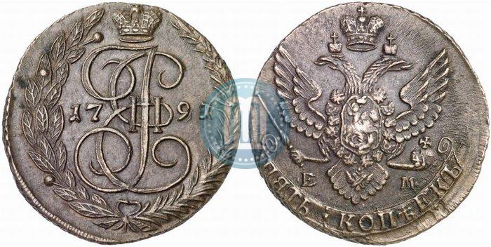Фото 5 копеек 1791 года ЕМ 