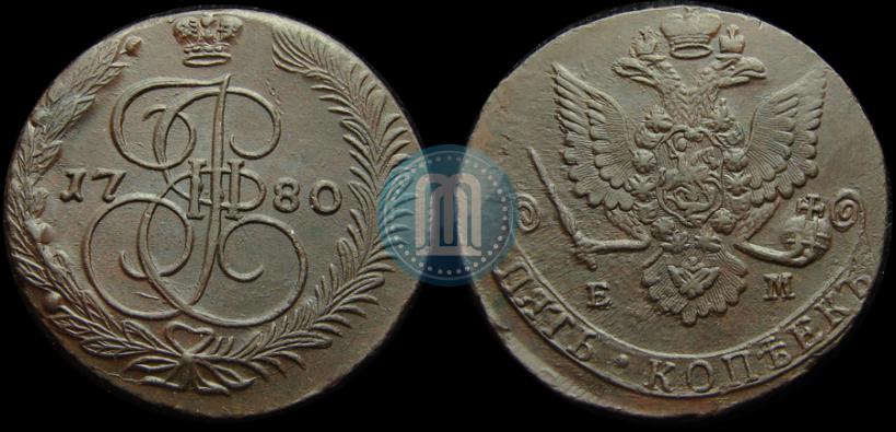 Picture 5 kopecks 1780 year ЕМ 