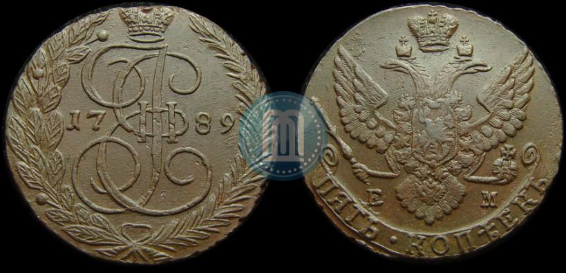 Фото 5 копеек 1789 года ЕМ 