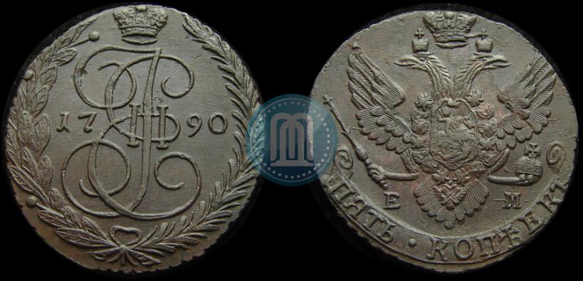 Фото 5 копеек 1790 года ЕМ 