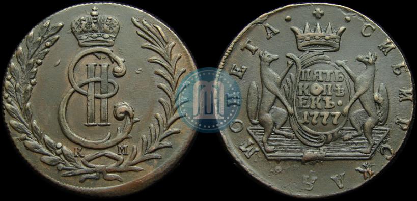 Фото 5 копеек 1777 года КМ 