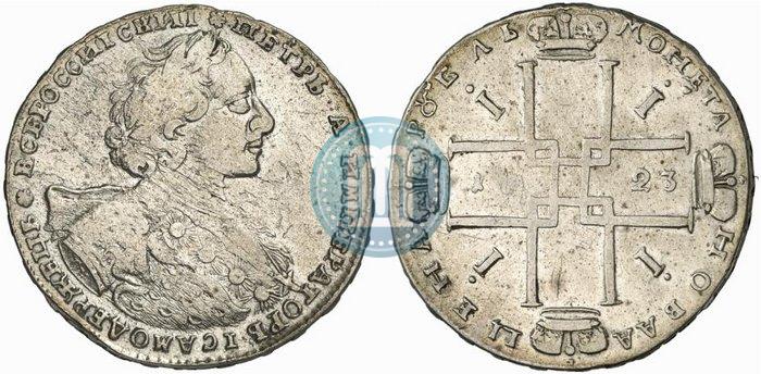 Фото 1 рубль 1723 года OK "Портрет в горностаевой мантии"