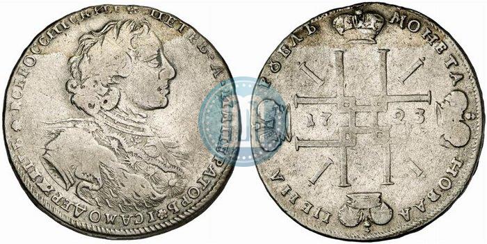 Фото 1 рубль 1723 года OK "Портрет в горностаевой мантии"