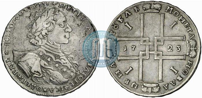 Picture 1 rouble 1723 year OK "Portrait with ermine mantle"
