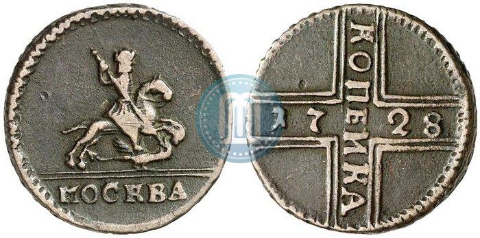 Picture 1 kopeck 1728 year МОСКВА 