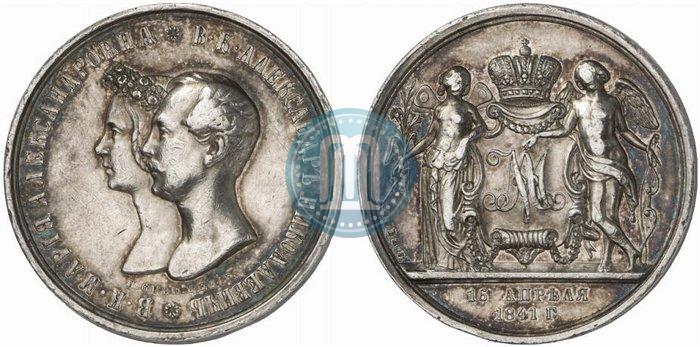 Picture Medal 1841 year H. GUBE. FECIT "In the memory of the wedding of the crown prince"