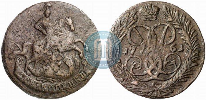 Picture 2 kopecks 1761 year  "Nominal under St. George"