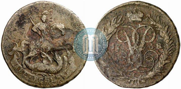 Picture 2 kopecks 1758 year  "Nominal under St. George"
