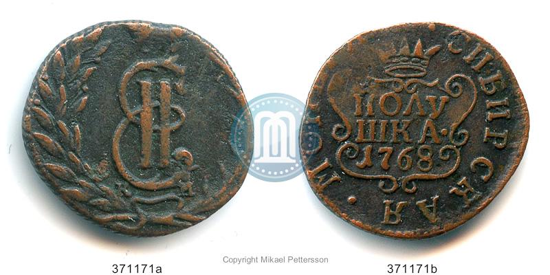 Фото Полушка 1768 года КМ 