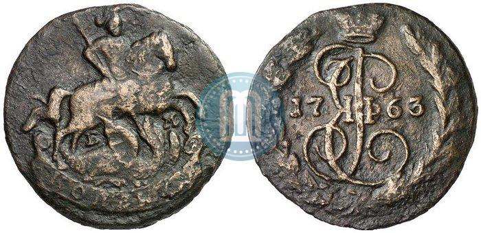 Picture 1 kopeck 1763 year ЕМ 