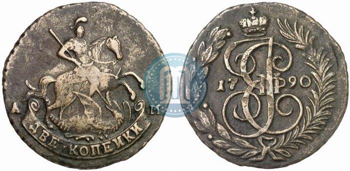 Picture 2 kopecks 1790 year АМ 