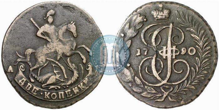 Picture 2 kopecks 1790 year АМ 