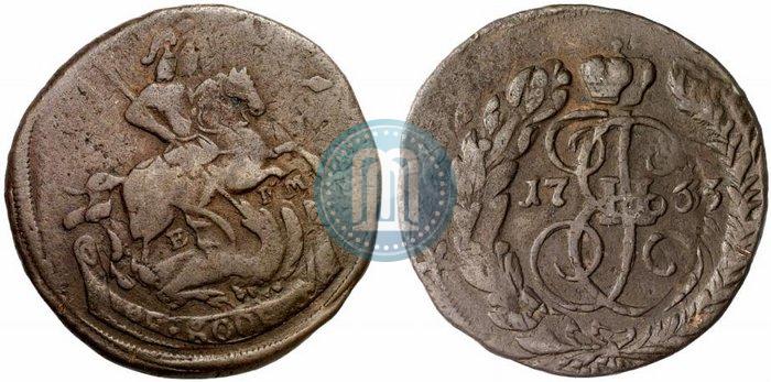 Фото 2 копейки 1766 года ЕМ 