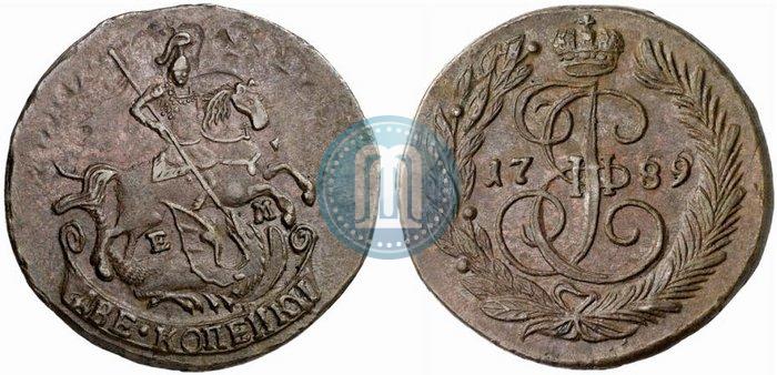 Picture 2 kopecks 1789 year ЕМ 