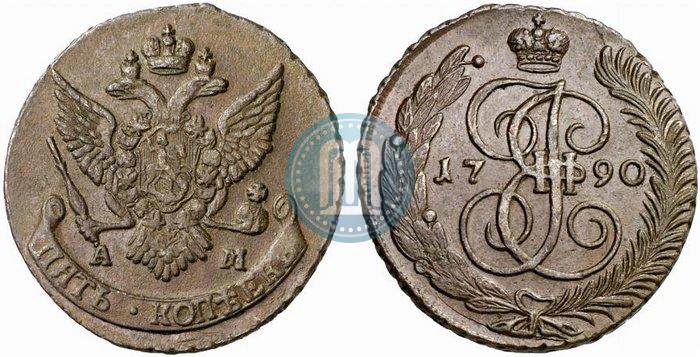 Picture 5 kopecks 1790 year АМ 