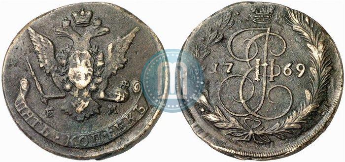 Фото 5 копеек 1769 года ЕМ 