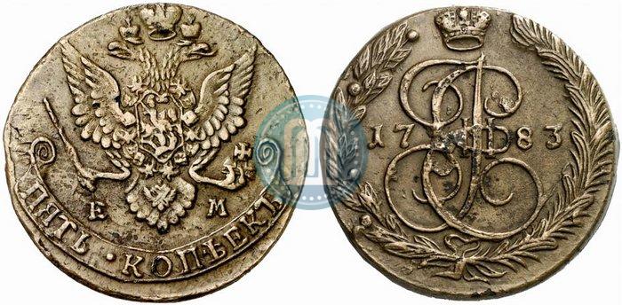 Picture 5 kopecks 1783 year ЕМ 