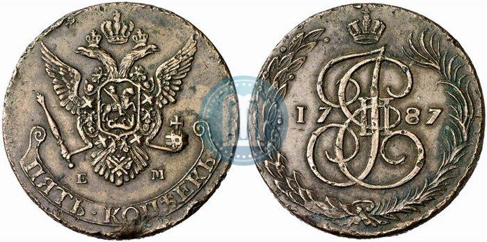 Фото 5 копеек 1787 года ЕМ 