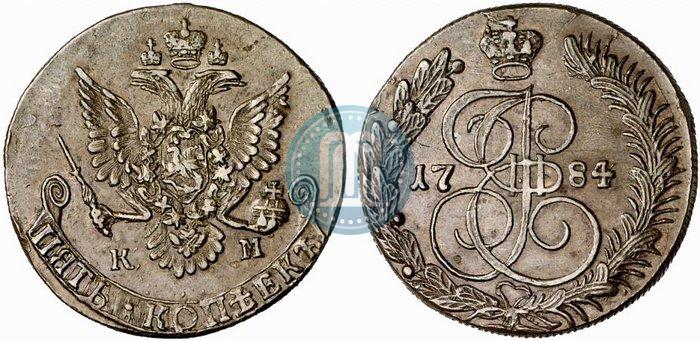 Picture 5 kopecks 1784 year КМ 