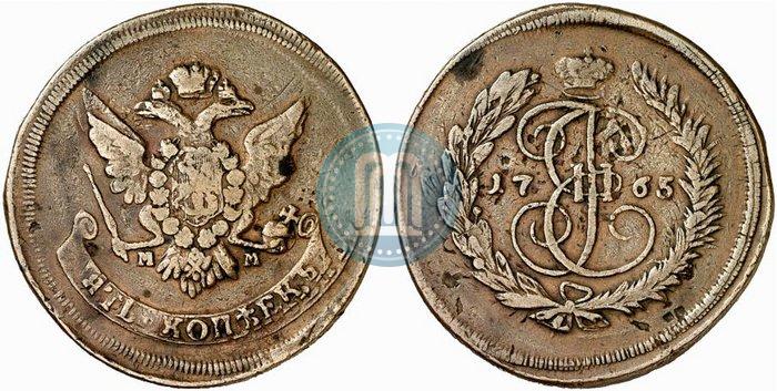Picture 5 kopecks 1765 year ММ 