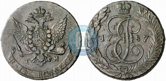 Picture 5 kopecks 1787 year ТМ 