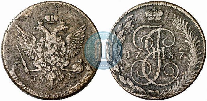 Picture 5 kopecks 1787 year ТМ 